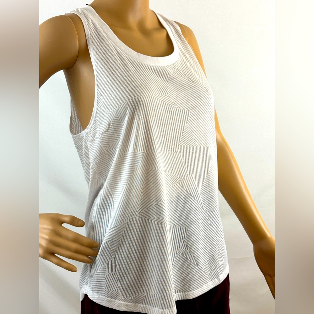 Rebecca Minkoff Racerback Tank Top Geometric Design Reflective Strip Sma…